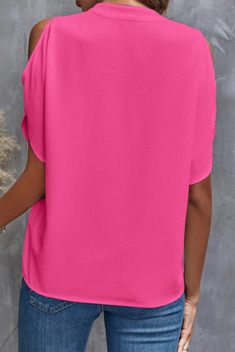 Patchwork V Neck Blouses(10 Colors)