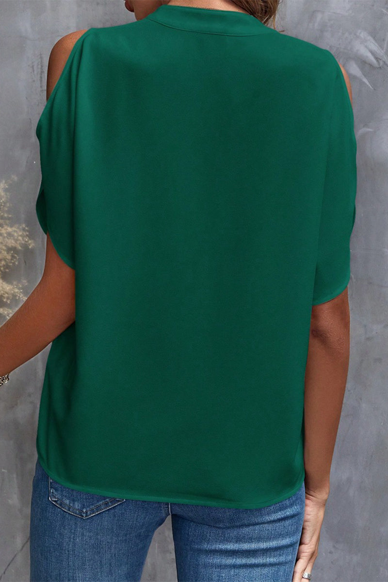 Patchwork V Neck Blouses(10 Colors)