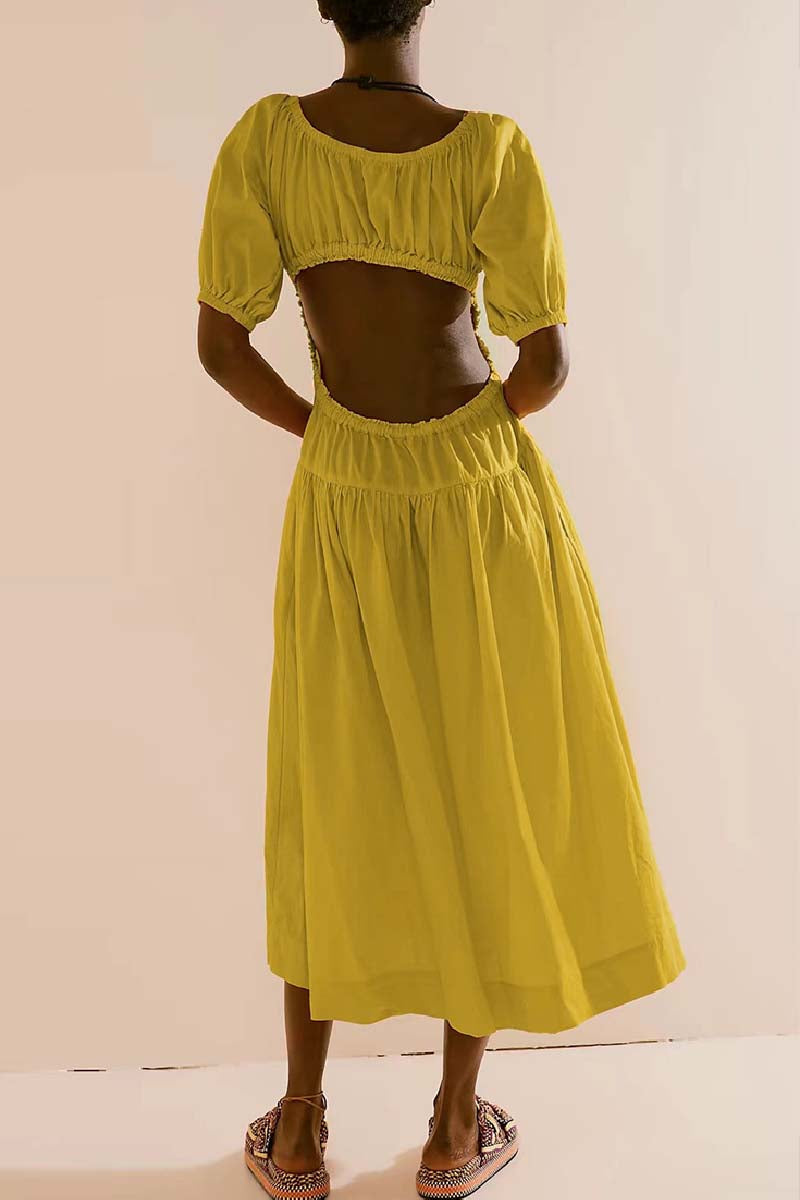 Basic U Neck Long Dresses