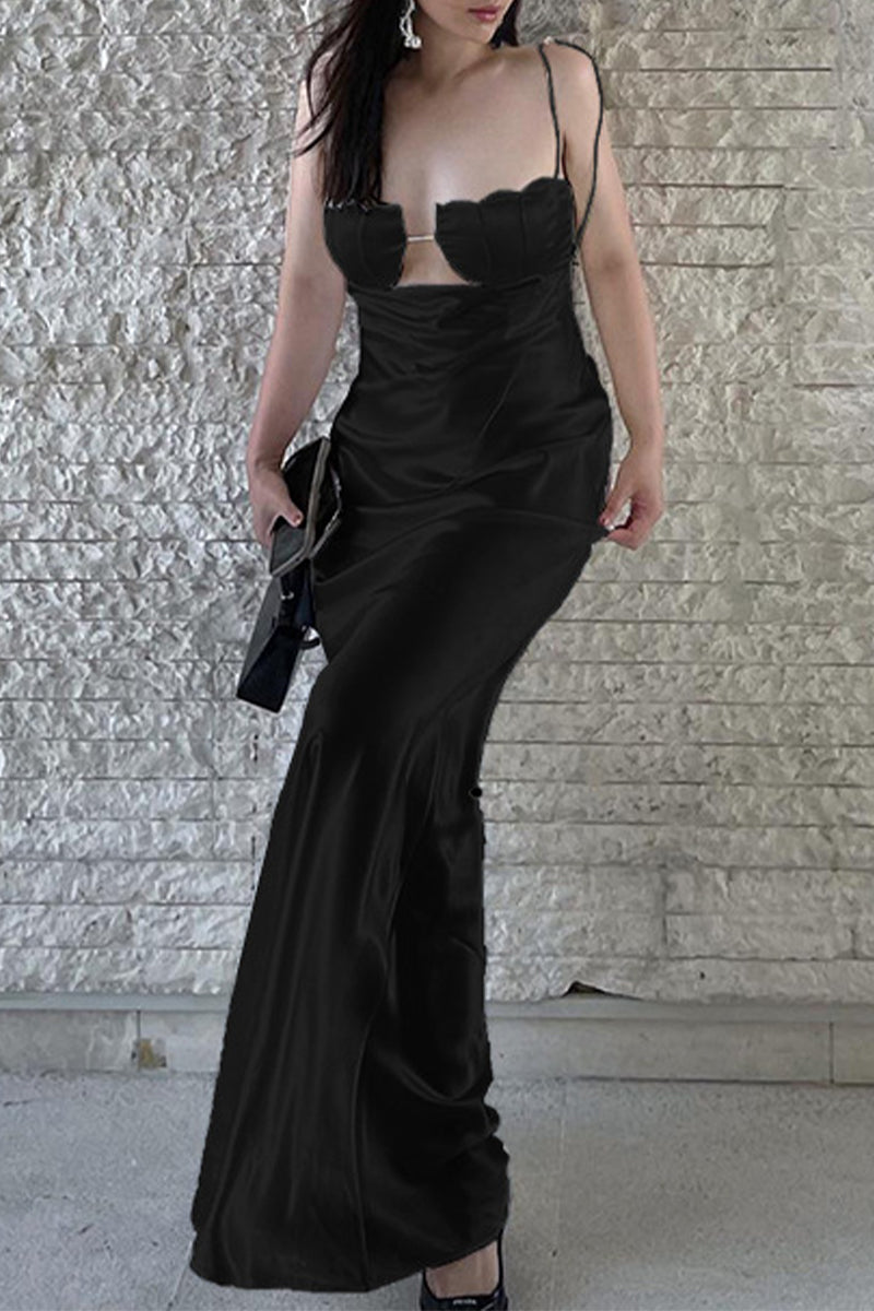 Frenulum Asymmetrical Asymmetrical Collar One Step Skirt Dresses