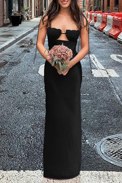 Frenulum Asymmetrical Asymmetrical Collar One Step Skirt Dresses