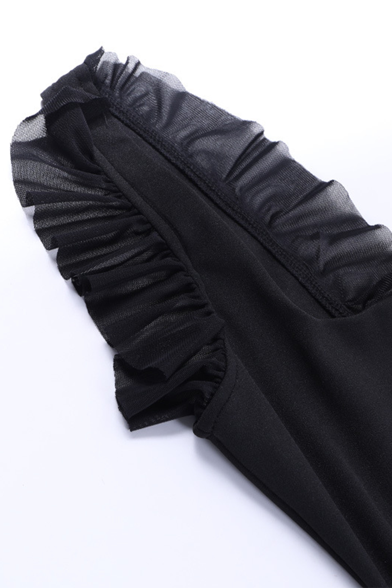 Patchwork Backless Slit Spaghetti Strap Long Dresses(3 Colors)