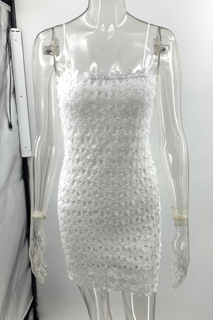 Lace Hollowed Out One Step Skirt Dresses