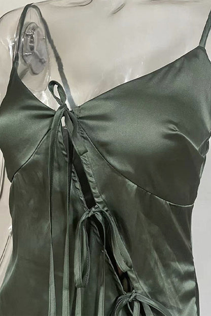 Frenulum V Neck One Step Skirt Dresses