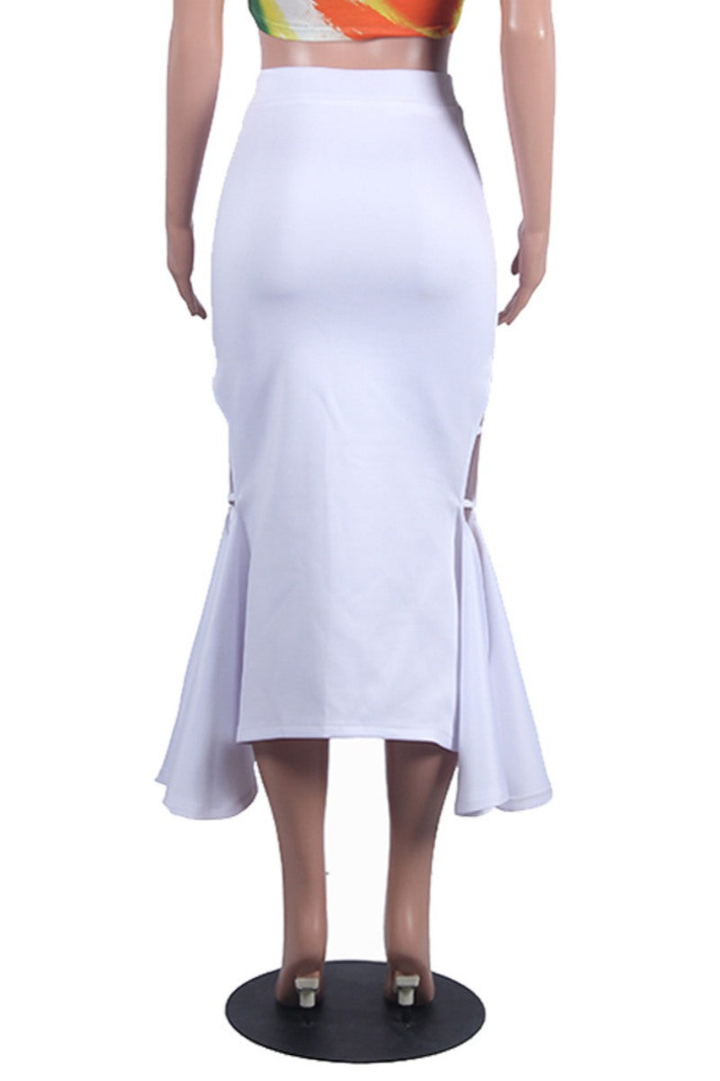Color Hollow Out Skinny High Waist Color Skirts