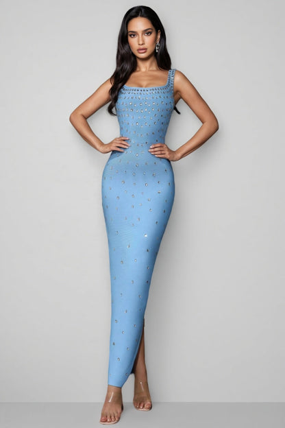 Freda Rhinestone Bandage Maxi Dress