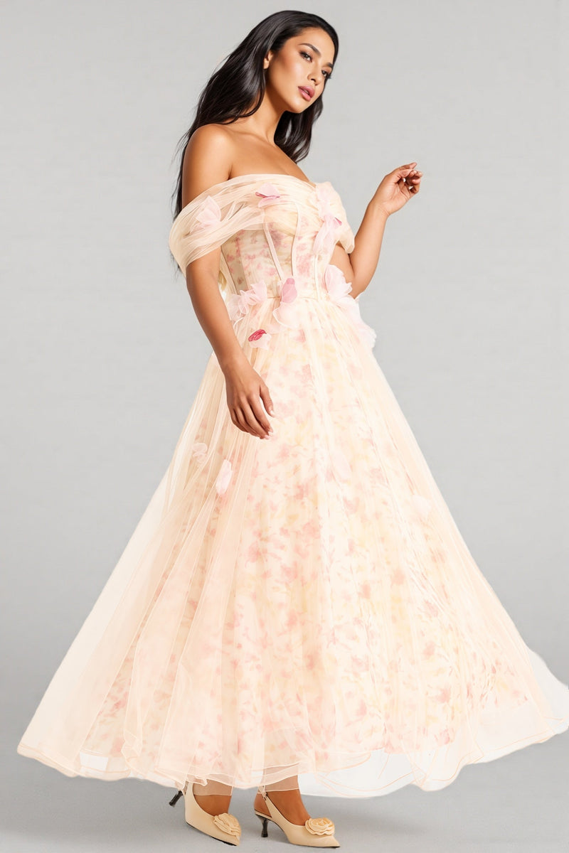 Amory 3d Off-shoulder Midi Dress