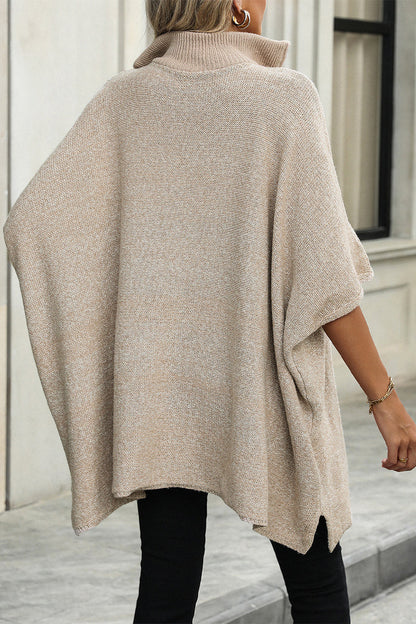 Color Zipper Turndown Collar Sweaters(4 Colors)