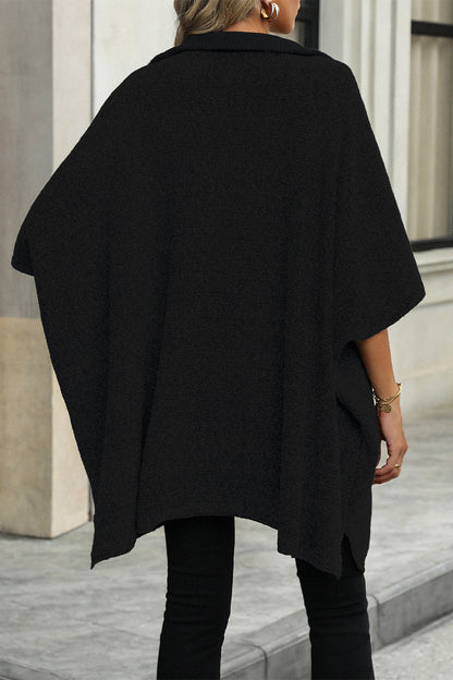Color Zipper Turndown Collar Sweaters(4 Colors)