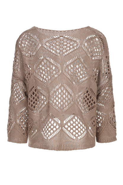Street Color Hollow Out Weave V Neck Sweaters