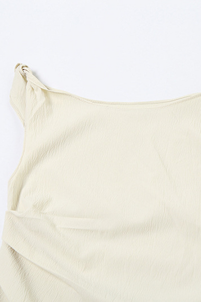 Color Irregular Sloping Shoulder T-shirts