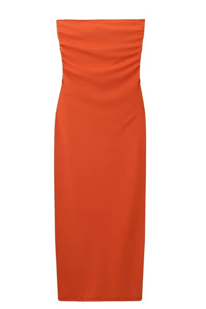 Color Hollow Out U Neck One Step Skirt Dresses