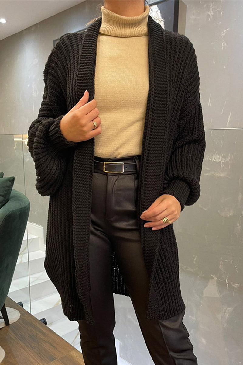 Daily Color Weave Cardigan Collar Cardigans