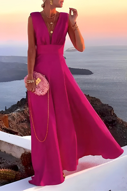 Print Patchwork V Neck Cake Skirt Dresses(5 Colors)