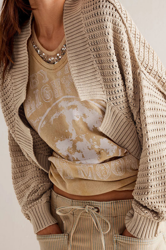 Daily Color Weave Cardigan Collar Outerwear(4 Colors)
