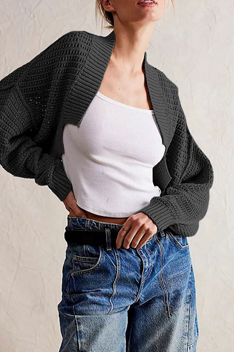 Daily Color Weave Cardigan Collar Outerwear(4 Colors)