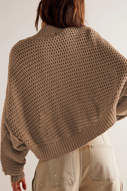 Daily Color Weave Cardigan Collar Outerwear(4 Colors)