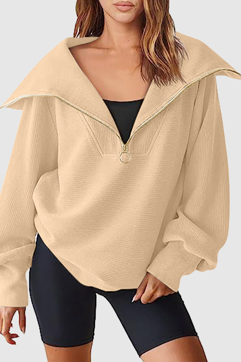 Street Color Zipper Turndown Collar Hoodies(6 Colors)