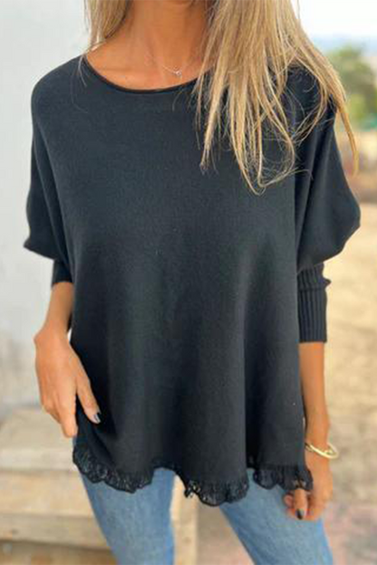 Color Stringy Selvedge O Neck Sweaters(8 Colors)