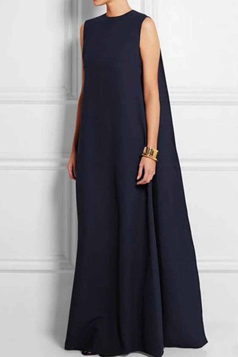 Backless O Neck Long Dresses