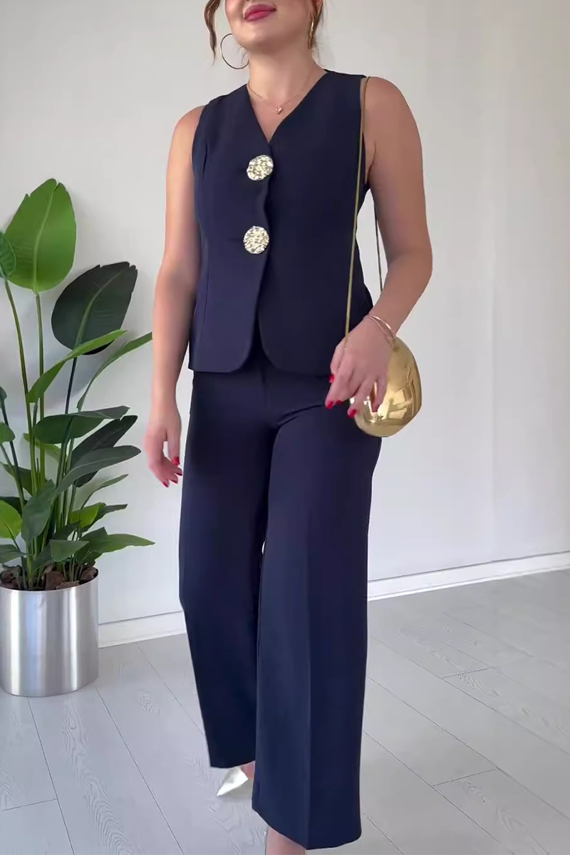 Arianwen – Color Patchwork V-neck Two-piece Set
