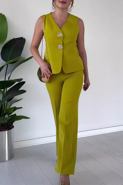Arianwen – Color Patchwork V-neck Two-piece Set