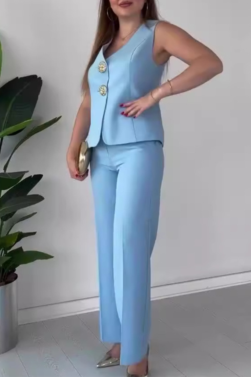Arianwen – Color Patchwork V-neck Two-piece Set