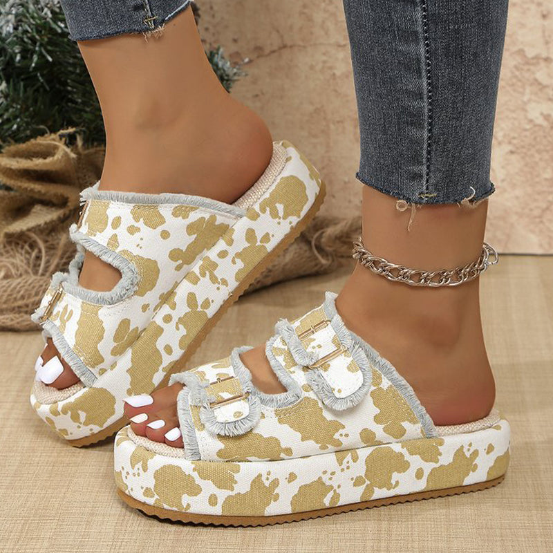 Hollow Out Patchwork Round Comfortable Wedges Shoes(3 Colors)