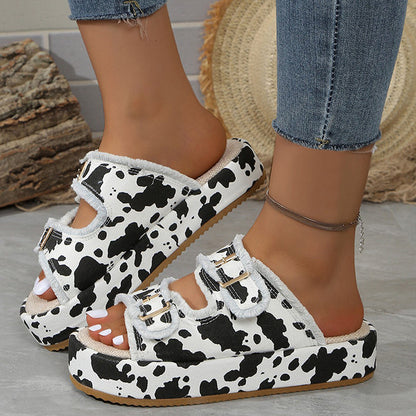 Hollow Out Patchwork Round Comfortable Wedges Shoes(3 Colors)