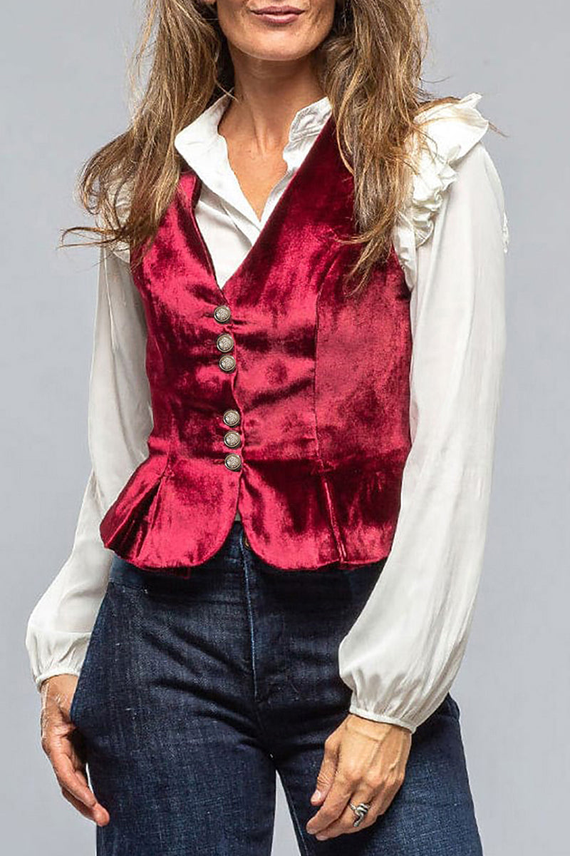 Daily Buttons V Neck Waistcoats(no Shirt)(3 Colors)