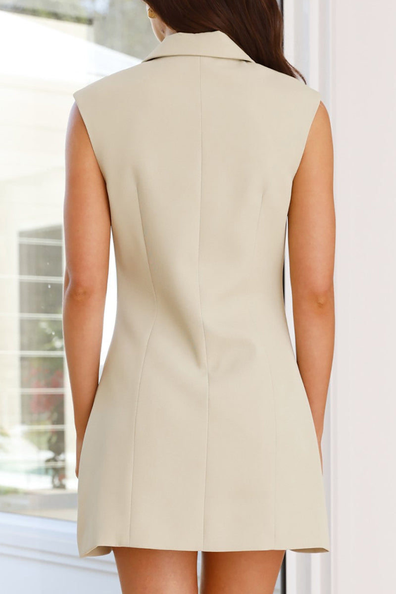 Color Pocket Buckle Wrapped Skirt Dresses(4 Colors)