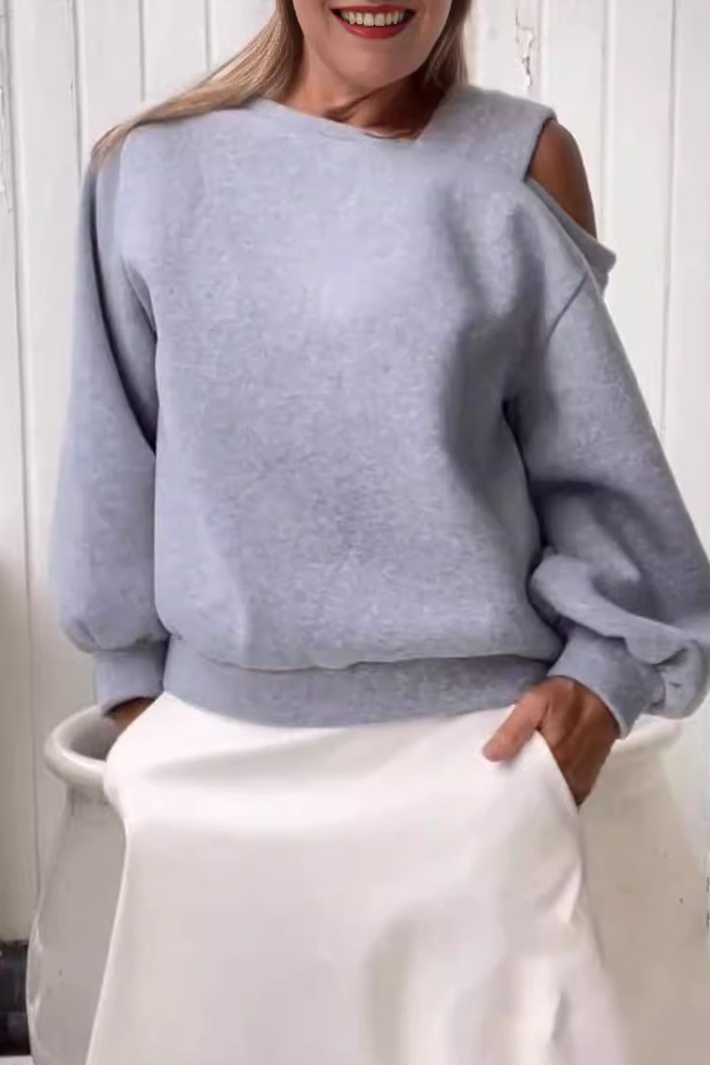 Daily Irregular Oblique Collar Hoodies(4 Colors)