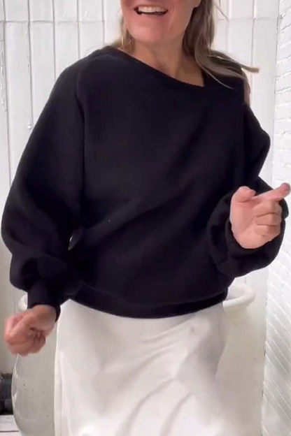 Daily Irregular Oblique Collar Hoodies(4 Colors)
