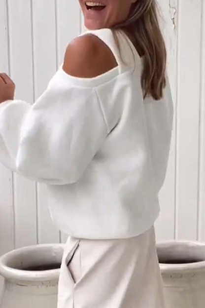 Daily Irregular Oblique Collar Hoodies(4 Colors)