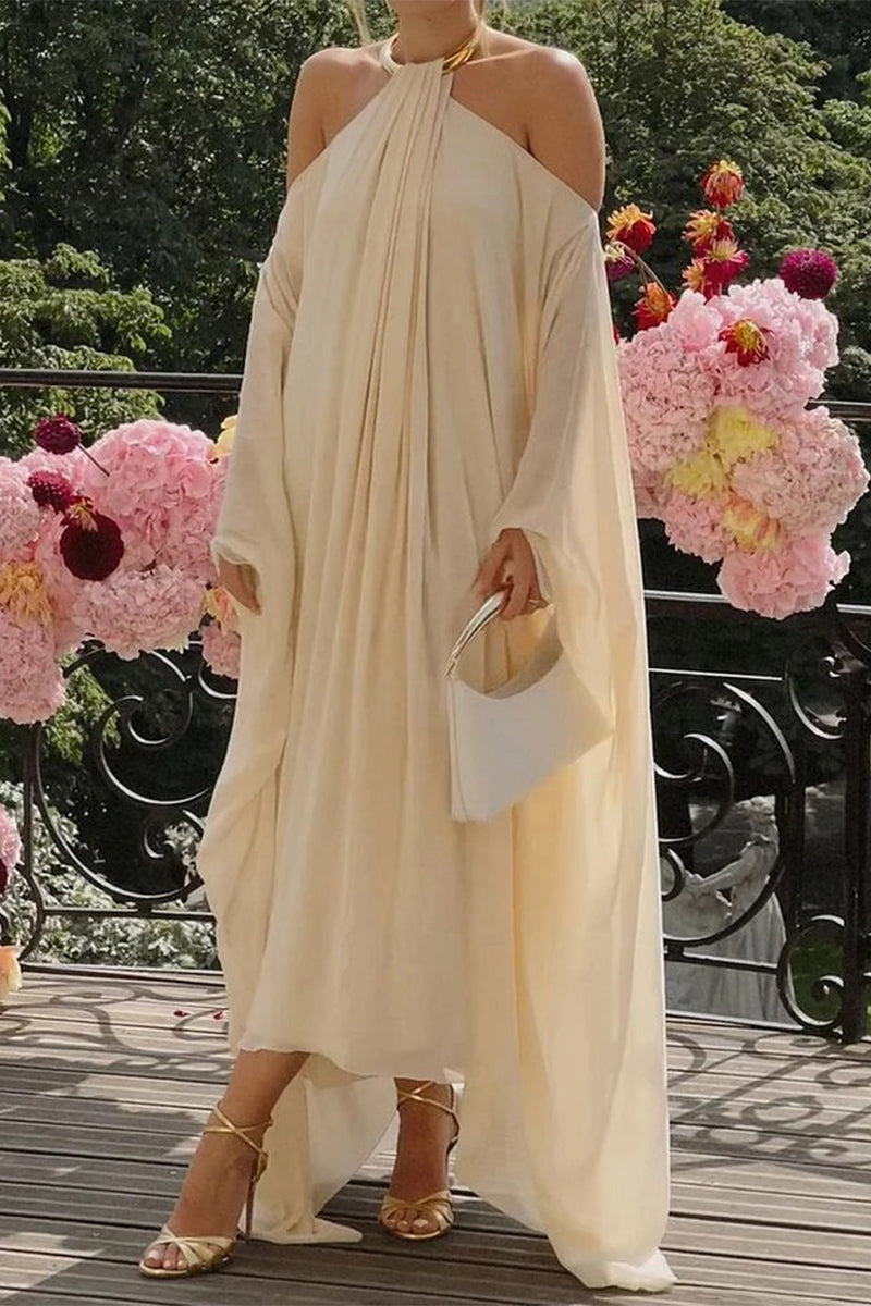 Backless Halter Lantern Skirt Dresses