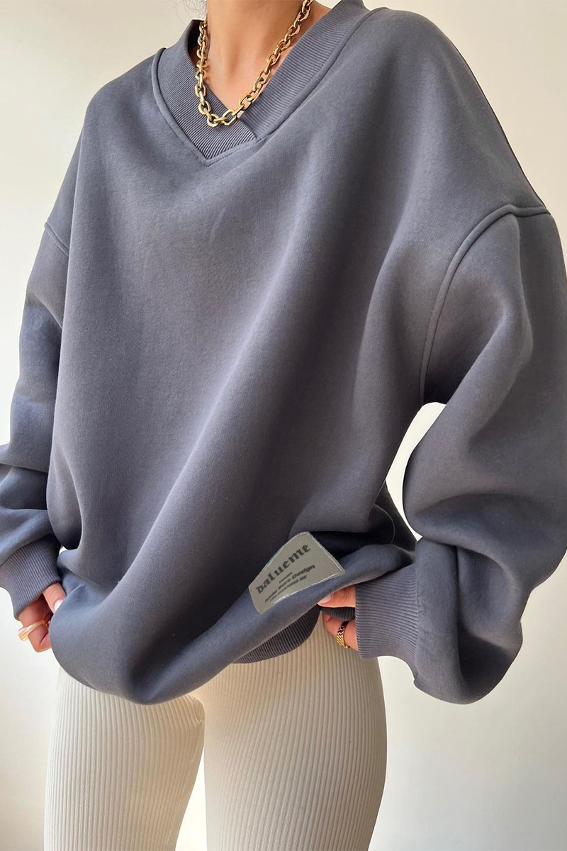 Daily Patchwork V Neck Hoodies