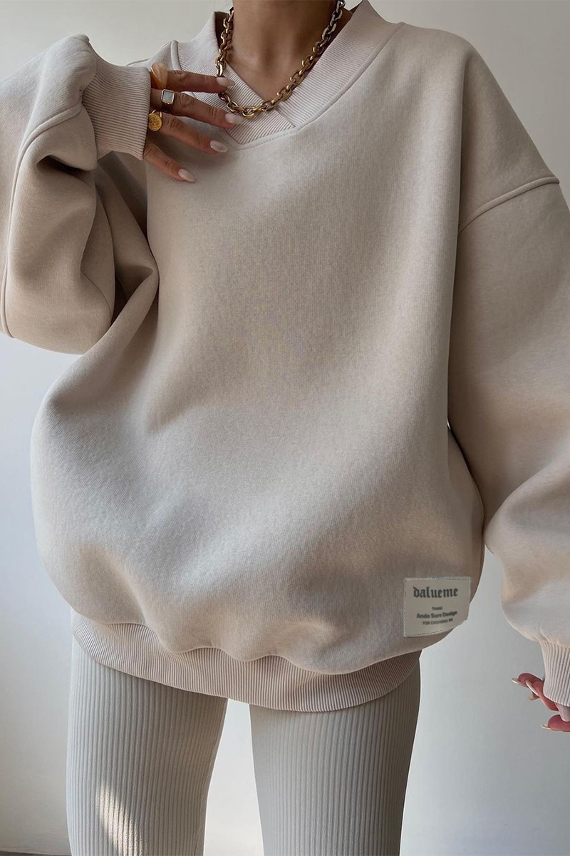 Daily Patchwork V Neck Hoodies