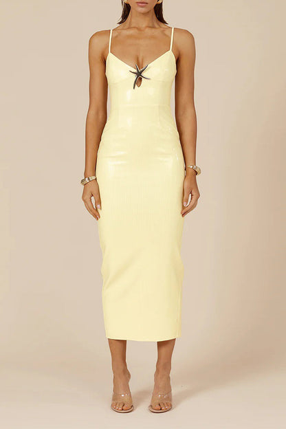 Gradient Color Sequins V Neck One Step Skirt Dresses(5 Colors)