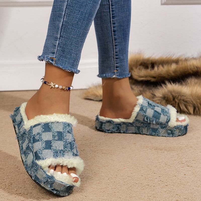 Patchwork Round Comfortable Wedges Shoes