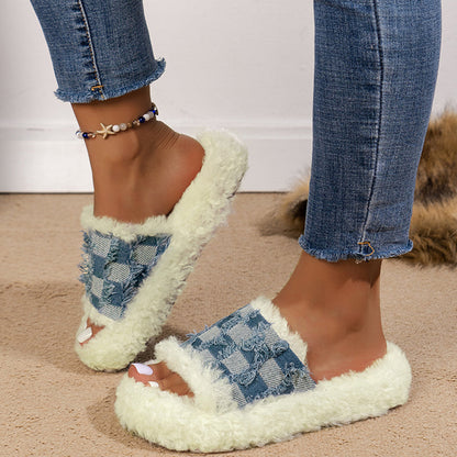 Patchwork Round Comfortable Wedges Shoes