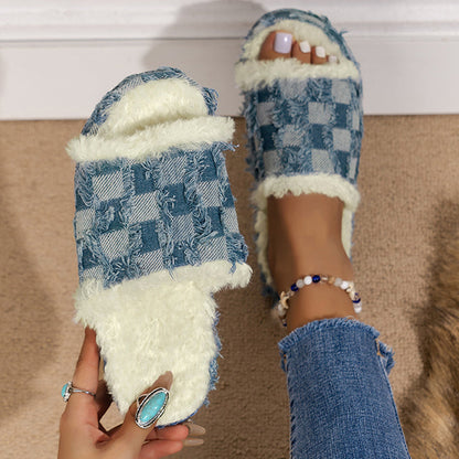 Patchwork Round Comfortable Wedges Shoes