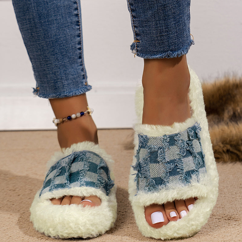 Patchwork Round Comfortable Wedges Shoes