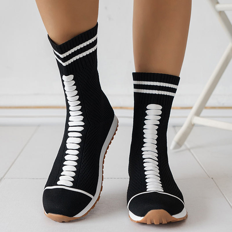 Patchwork Round Shoes(3 Colors)