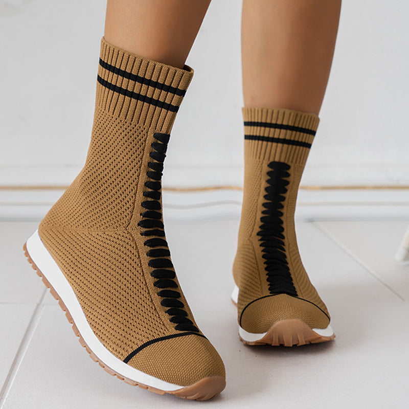 Patchwork Round Shoes(3 Colors)