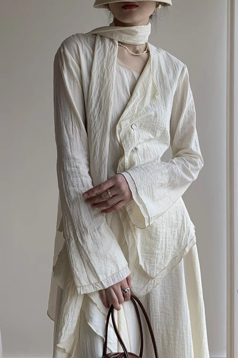 Buttons Ruched V Neck Blouses