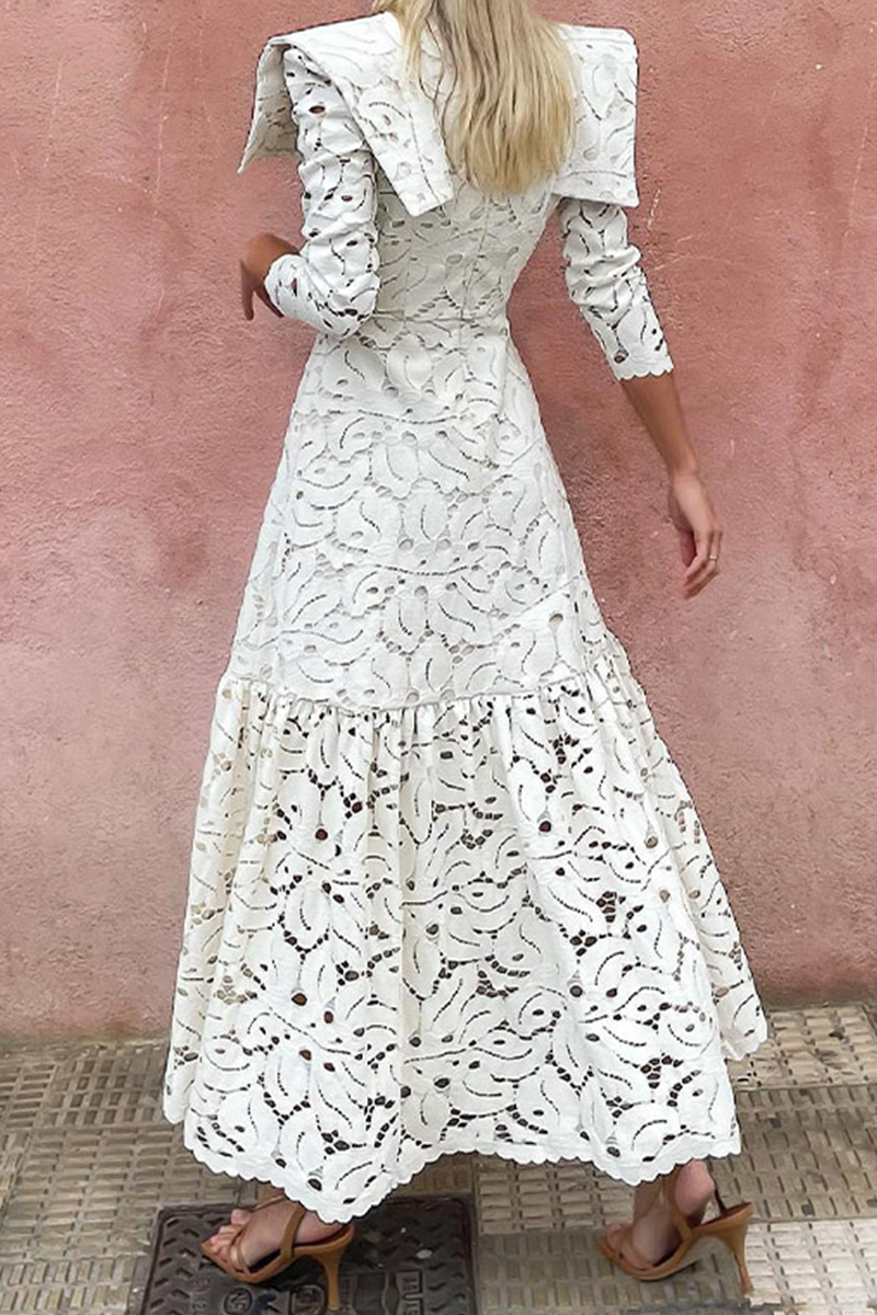 Lace Patchwork Half a Turtleneck Waist Skirt Dresses