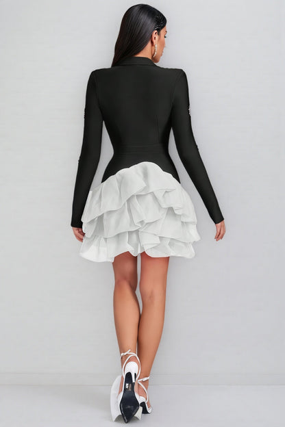 Dede Black Bandage Rhinestone Mini Dress