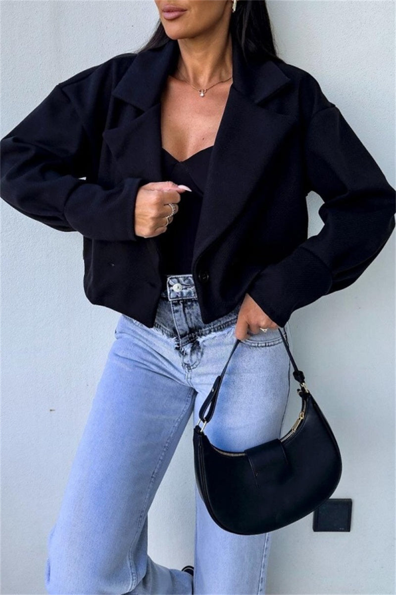 Cardigan Turndown Collar Outerwear(4 Colors)