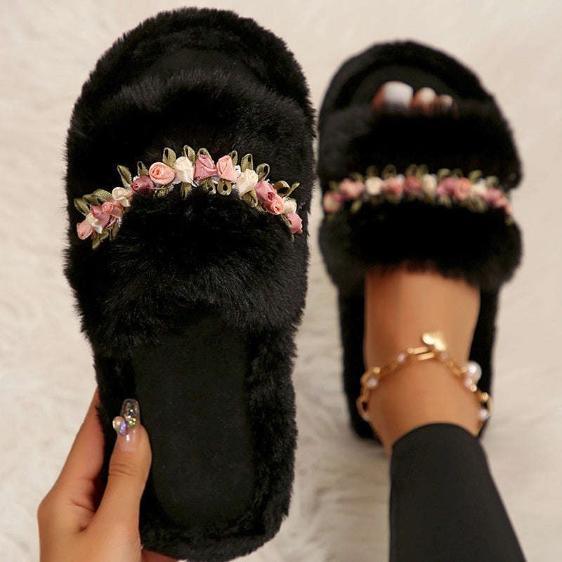 Patchwork Flowers Round Comfortable Shoes