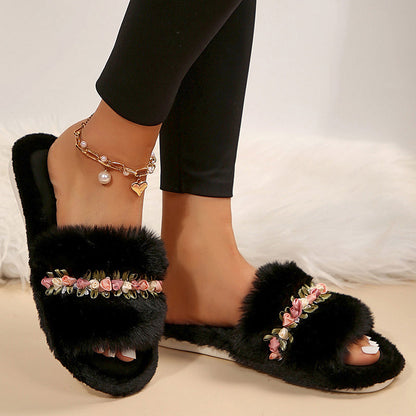 Patchwork Flowers Round Comfortable Shoes